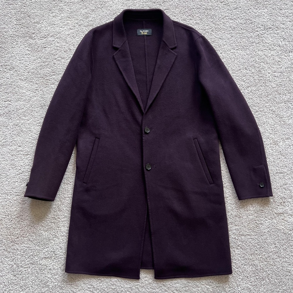 The Kooples Moonlight Wool Overcoat Mens EU 50 Burgundy Single Breasted Coat